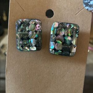 Abalone Shell Square Earrings